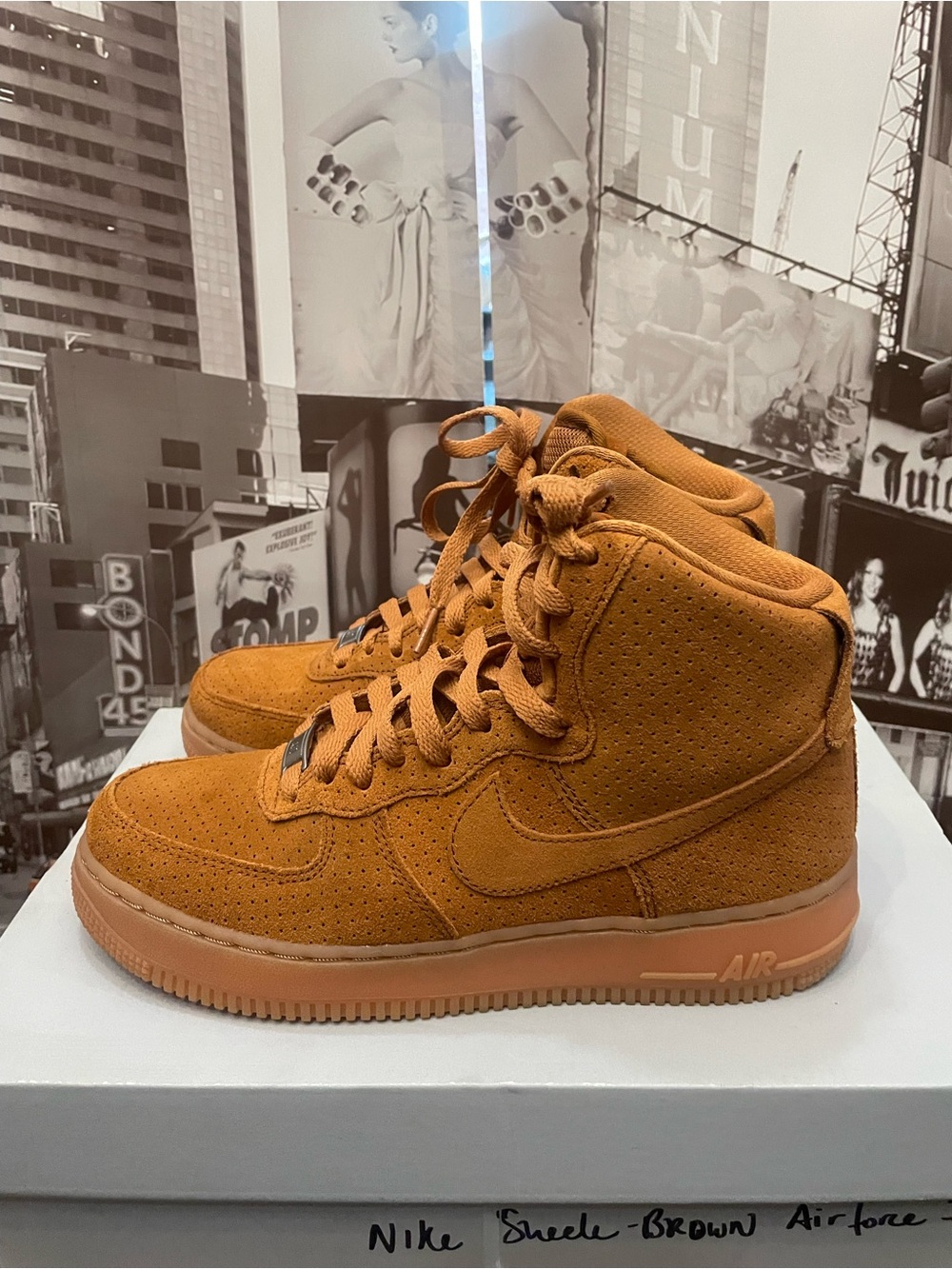 Nike Air Force 1 High Flax Wheat Brown Suede Sneakers Women's Size 7.5